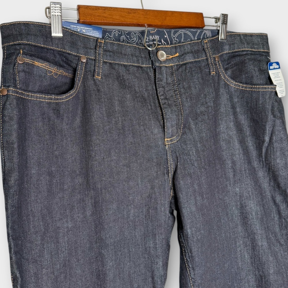 NWT Wrangler Q-Baby Ultimate Riding Jeans Mid Rise Bootcut Dark Blue 15/16 × 32 - Picture 4 of 13